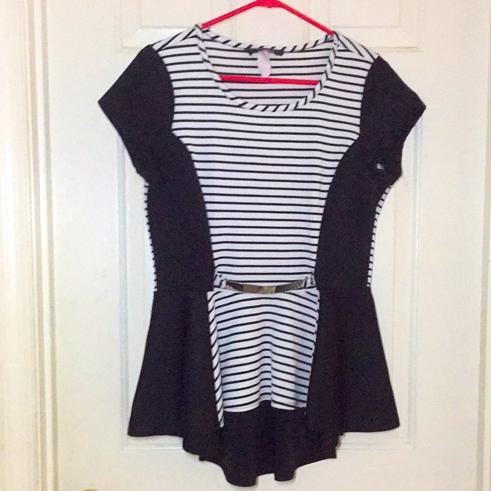 Striped Hi-Low Top